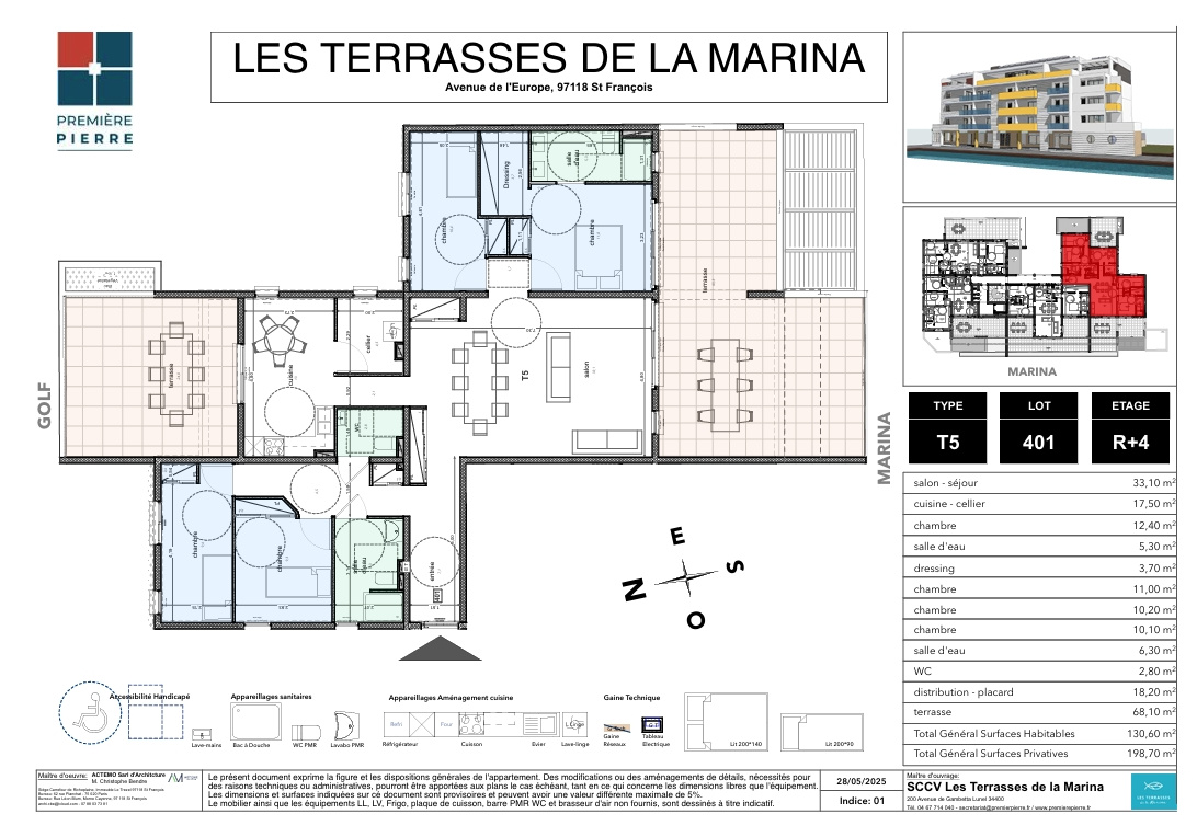 Appartement T5 - Les Terrasses De La Marina - 835 000,00€