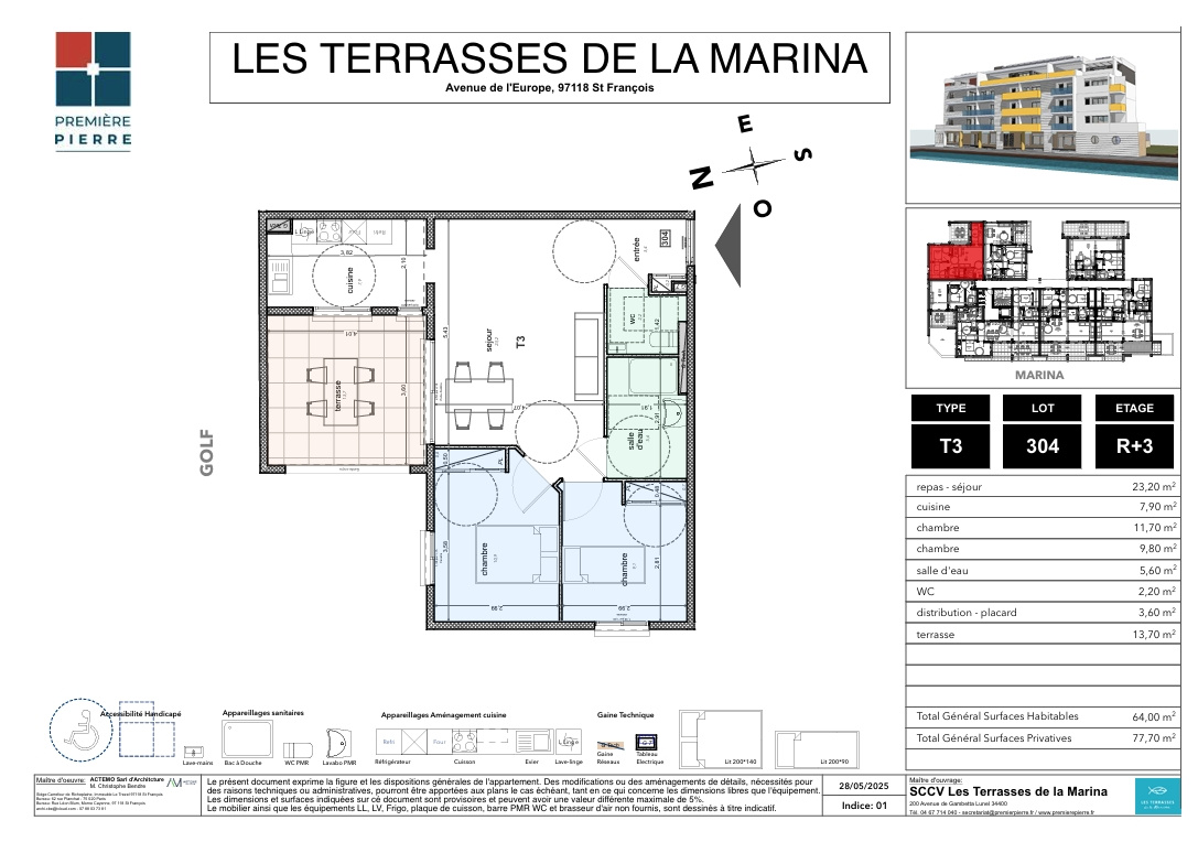 Appartement T3 - Les Terrasses De La Marina - 347 000,00€