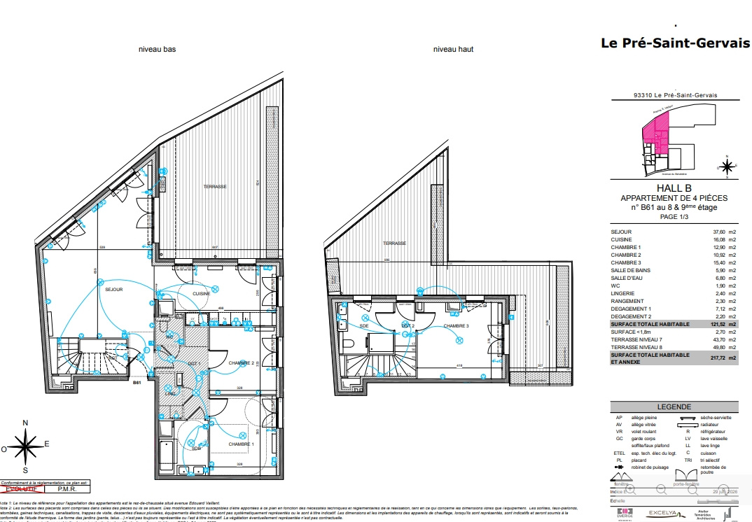 Duplex 4 pièces - 1 200 000€ - Le Pré-Saint -Gervais